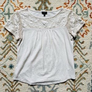 Talbots Women's SP White Crochet Top EUC
